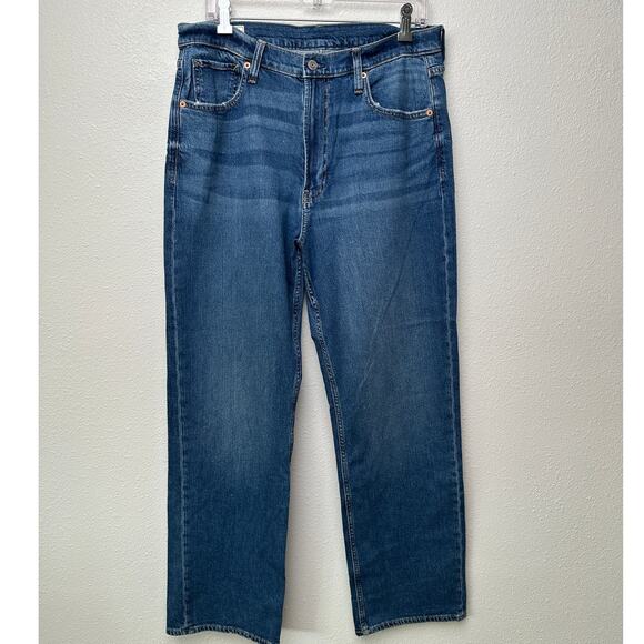 GAP 90s Loose High Rise Jeans Blue Women’s Size 31 Straight Leg - Picture 2 of 14